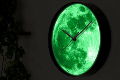 Walplus Glow in Dark Colourful Moon Wall Clock - 25 cm / 9.8 in - 3
