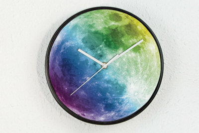 Walplus Glow in Dark Colourful Moon Wall Clock - 25 cm / 9.8 in - 4