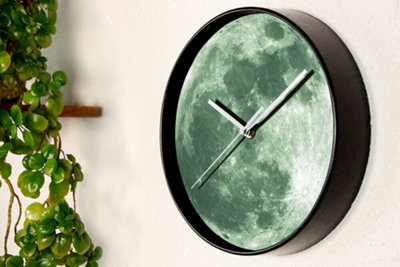 Walplus Glow in Dark Moon Wall Clock - 25 cm / 9.8 in | DIY at B&Q