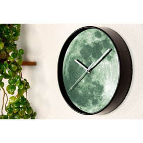 Walplus Glow in Dark Moon Wall Clock - 25 cm / 9.8 in