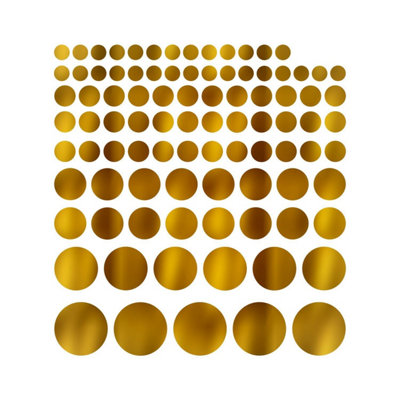 Walplus Gold Metallic Polka Dots X 3 Packs Kids Sticker PVC Gold - 5