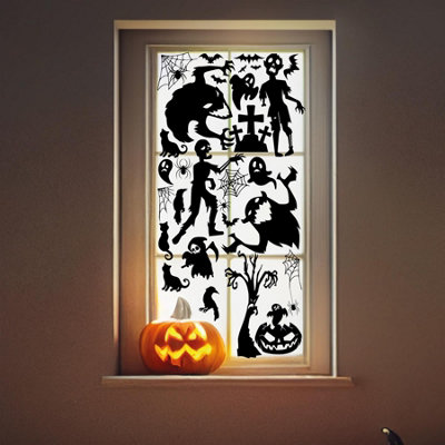 Walplus Halloween Black Spooky Creatures Window Clings PVC