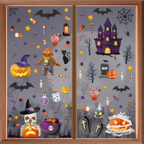 Walplus Halloween Glow In The Dark Haunted Pumpkin Window Cling