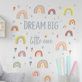 Walplus Hand-Drawn Rainbows, Quote, Wall Deco, Scandinavian Style, Nursery, Wall Sticker Kids Sticker PVC Multicoloured