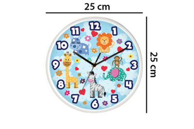 Walplus Happy Animals Children Clock - 25 cm / 9.8 in - 3