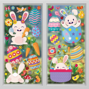 Walplus Happy Bunnies Easter Windows Clings - 150Pcs