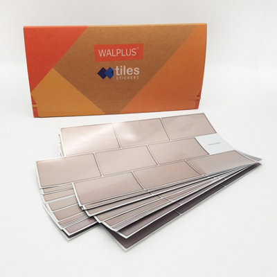 Walplus Harbor Grey Metro Flat 2D Peel and Stick Wall Tiles Stickers ...