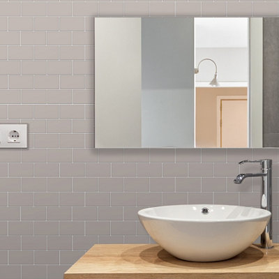 Walplus Harbor Grey Metro Flat 2D Tile Stickers (12Pcs) - 3