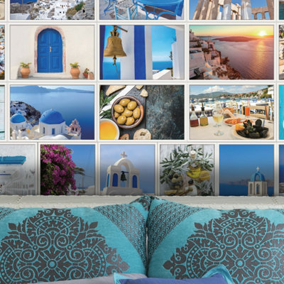 Walplus HD Greece Collage Mural Self-adhesive Wallpaper Home Decorations 180cm x 120cm - 3