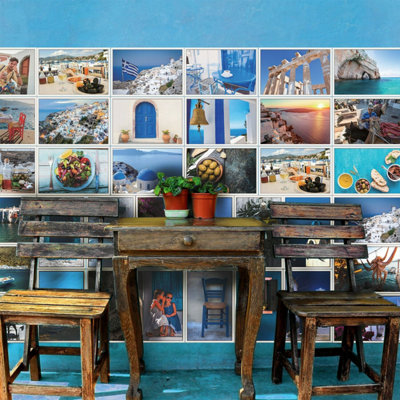 Walplus HD Greece Collage Mural Self-adhesive Wallpaper Home Decorations 180cm x 120cm - 4
