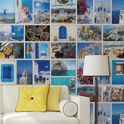 Walplus HD Greece Collage Mural Self-adhesive Wallpaper Home Decorations 180cm x 120cm - 5