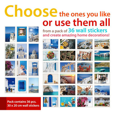 Walplus HD Greece Collage Mural Self-adhesive Wallpaper Home Decorations 180cm x 120cm - 6