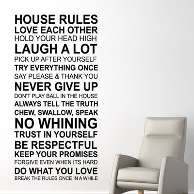 Walplus Home Decoration House Rules Quote English Wall Sticker Art Interior