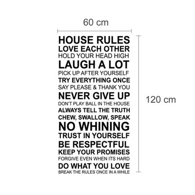 Walplus Home Decoration House Rules Quote English Wall Sticker Art Interior