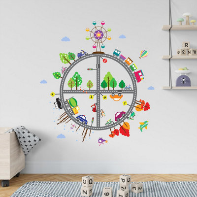 Walplus Home Decoration Kid'S Transports Ii Wall Sticker Art Interior Kids Sticker PVC Multicoloured