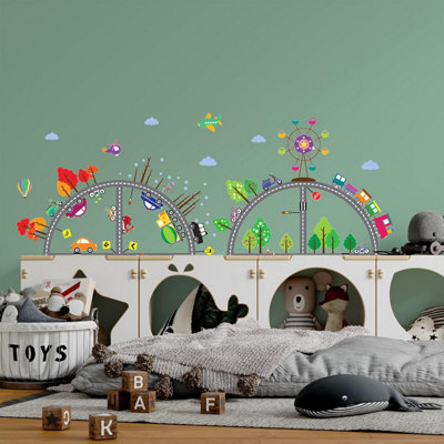 Walplus Home Decoration Kid'S Transports Ii Wall Sticker Art Interior Kids Sticker PVC Multicoloured