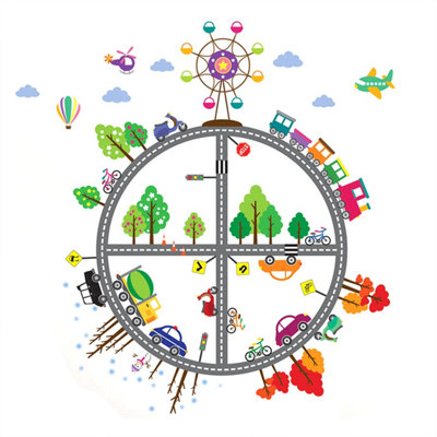 Walplus Home Decoration Kid'S Transports Ii Wall Sticker Art Interior Kids Sticker PVC Multicoloured - 5