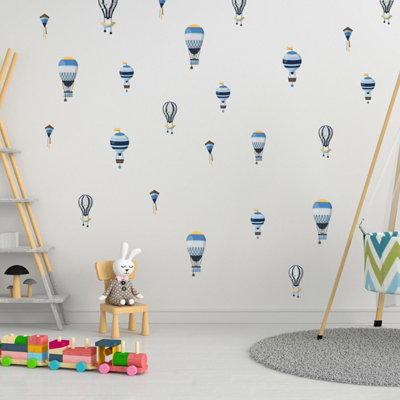 Walplus Hot Air Balloons Kids Sticker PVC Blue