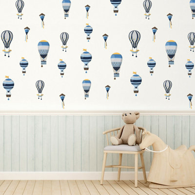 Walplus Hot Air Balloons Kids Sticker PVC Blue - 3