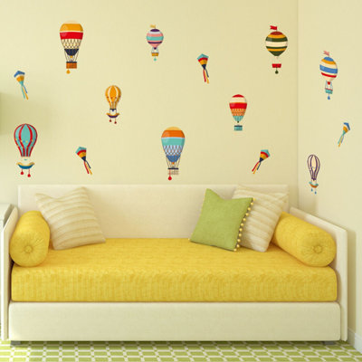 Walplus Hot Air Balloons Kids Sticker PVC Multicoloured - 3