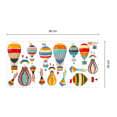 Walplus Hot Air Balloons Kids Sticker PVC Multicoloured - 5