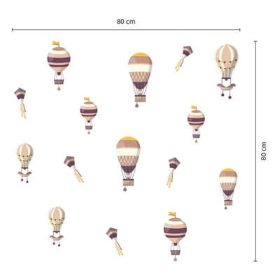 Walplus Hot Air Balloons Kids Sticker PVC Pink - 4
