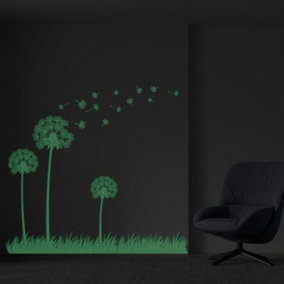 Walplus Huge Glow In Dark Effect Dandelion Flower Art Wall Sticker Decoration Glow in Dark Stickers Stock Clearance