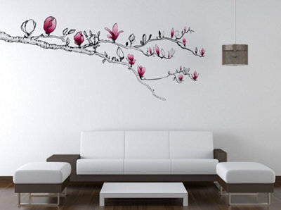 Walplus Huge Magnolia Flowers 1.8m Width Wall Stickers art Decals Wallpaper Room Décor