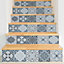 Walplus Light Blue Floral Tiles Home Decor Stairs Stickers, Decals, DIY Art Home