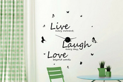 Walplus Live Laugh Love Quote Wall Clock