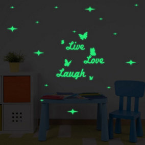 Walplus Live Love Laugh Glowing Sticker - Stars Glowing Sticker