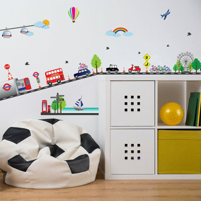 Walplus London Transport Kids Sticker PVC Multicoloured