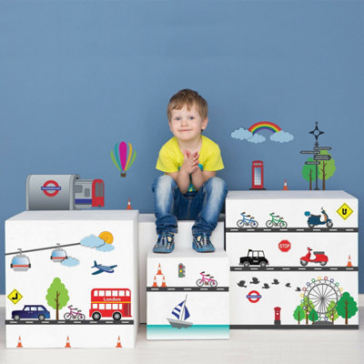 Walplus London Transport Kids Sticker PVC Multicoloured - 3