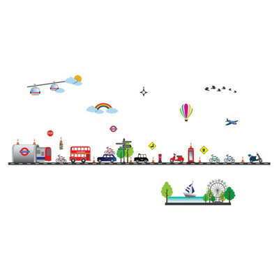 Walplus London Transport Kids Sticker PVC Multicoloured - 5