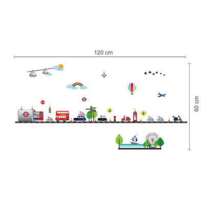Walplus London Transport Kids Sticker PVC Multicoloured - 6