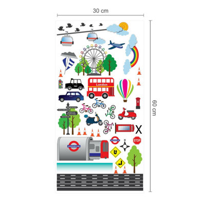 Walplus London Transport Kids Sticker PVC Multicoloured - 7