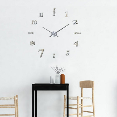 Walplus Luxury - Silver Acrylic Arabic and English Numbers Wall Clock - 5