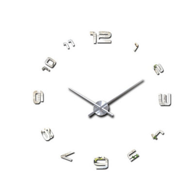 Walplus Luxury - Silver Acrylic Arabic Numbers Wall Clock - 3