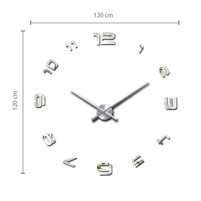 Walplus Luxury - Silver Acrylic Arabic Numbers Wall Clock - 4