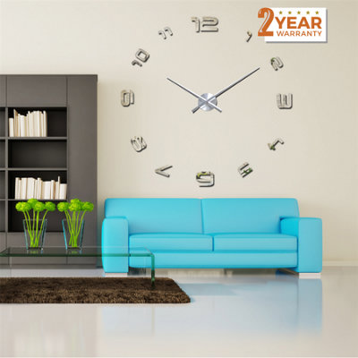Walplus Luxury - Silver Acrylic Arabic Numbers Wall Clock - 5