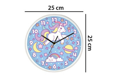 Walplus Magic Unicorn Children Clock - 25 cm / 9.8 in - 4