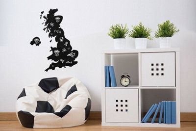 Walplus Map Of Uk Chalkboard Wall Sticker Mural Self-Adhesive Decal ...