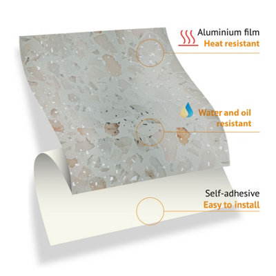 Walplus Marble Terrazzo Metallic Silver Peel and Stick Wall 3D Tiles ...