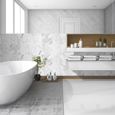 Walplus Marble Tiles Wall Stickers Mix - 96 pcs PVC - 10 cm x 10 cm Price Comparisons | Compare The Build