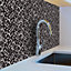 Walplus Marquina Metallic Black and White Marble Mosaic Metallic Tile Stickers Multipack 48Pcs