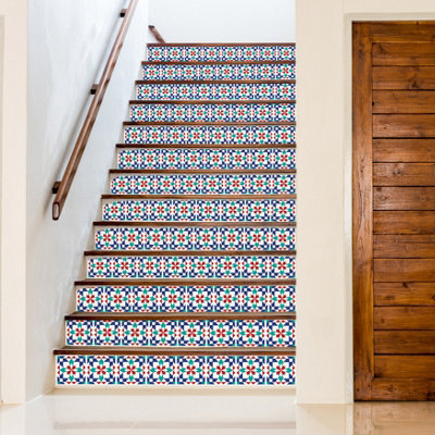 Walplus Marrakech Peel and Stick Wall 2D Tiles Sticker - 24Pcs Self Adhesive Stick on Tiles for Kitchen 15x15cm