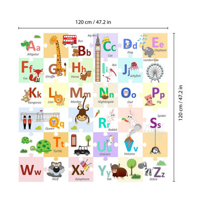Walplus Marvelous London Alphabets Learning Puzzle Sticker Wall Sticker Mural - 6