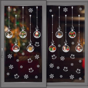 Walplus Matt Silver Christmas Ornaments Window Clings Rooms Décor