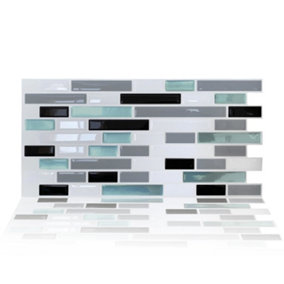 Walplus Metallic Turquoise Mosaic 3D Tile Stickers Multipack 36pcs