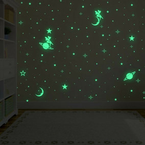 Walplus Mini Stickers Fairy Glow In The Dark Sky Wall Decals, Diy Art Home Nursery